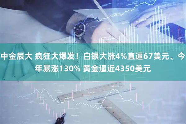 中金辰大 疯狂大爆发！白银大涨4%直逼67美元、今年暴涨130% 黄金逼近4350美元