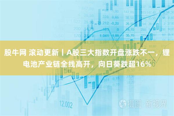 股牛网 滚动更新丨A股三大指数开盘涨跌不一，锂电池产业链全线高开，向日葵跌超16%