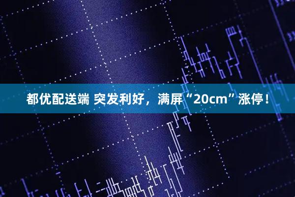 都优配送端 突发利好，满屏“20cm”涨停！